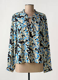 Blouse imprimé fleurs manches longues bleu JACQUELINE DE YONG femme