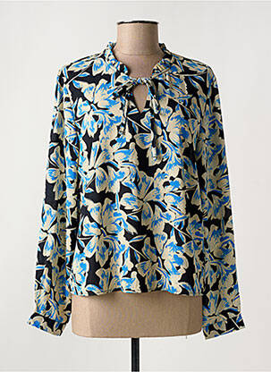 Blouse imprimé fleurs manches longues bleu JACQUELINE DE YONG femme