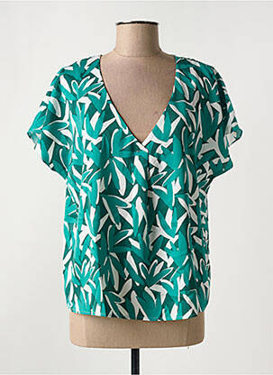 Blouse imprimé fleurs manches courtes vert TIFFOSI femme
