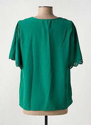 Blouse tissage crêpe manches courtes vert IN APRIL 1986 femme