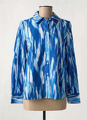 Chemisier tissage crêpe manches longues bleu VILA femme