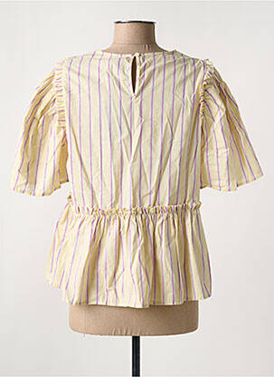 Blouse tissage popeline manches courtes beige PIECES femme