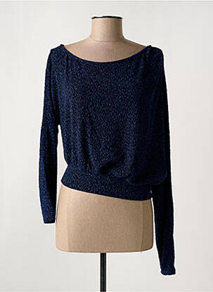 Top col rond manches longues bleu DROLE DE COPINE femme