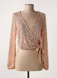 Gilet cache-cœur poignets poignets élastiqués rose PIECES femme