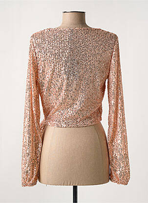 Gilet cache-cœur manches longues rose PIECES femme