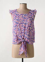 Blouse légère et transparente manches courtes rose MOLLY BRACKEN femme