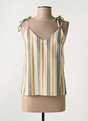 Top tissage crêpe fines bretelles beige MOLLY BRACKEN femme