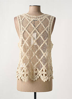 Top coupe cintrée sans manche beige MOLLY BRACKEN femme