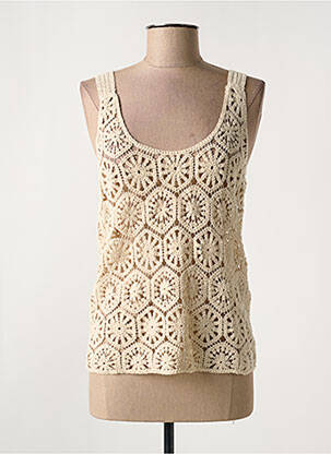 Top stretch fines bretelles beige VILA femme