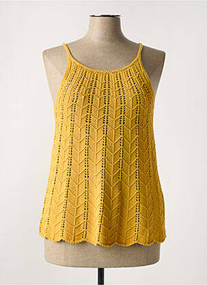 Pull coupe cintrée fines bretelles jaune TIFFOSI femme