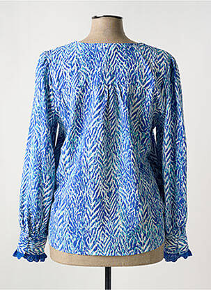 Blouse imprimé fantaisie manches longues bleu CERISE BLUE femme