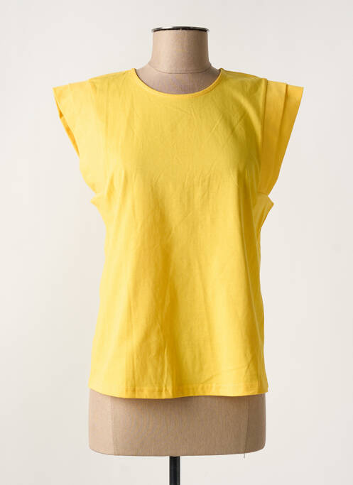 T-shirt stretch manches courtes jaune VILA femme