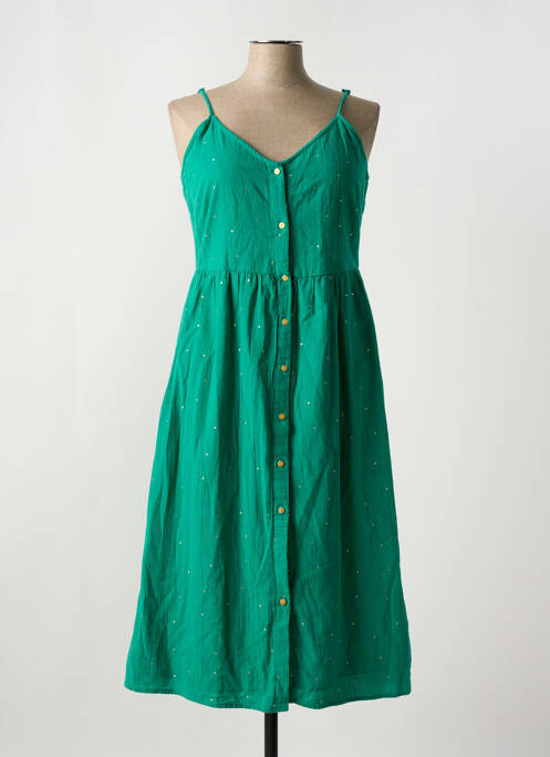 Robe mi-longue vert PIECES pour femme