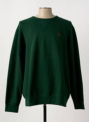 Sweat-shirt broderie manches longues vert RALPH LAUREN homme