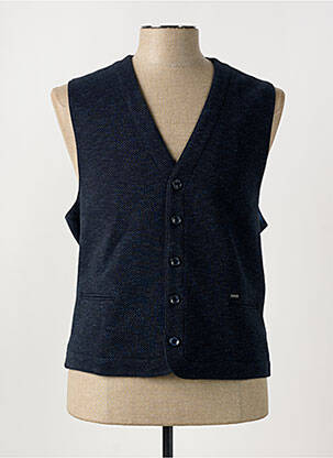 Gilet sans manche tissage chiné bleu BUGATTI homme