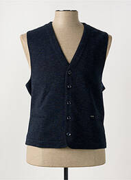 Gilet sans manche tissage chiné bleu BUGATTI homme
