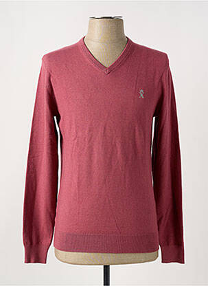 Pull stretch manches longues rose VICOMTE ARTHUR homme