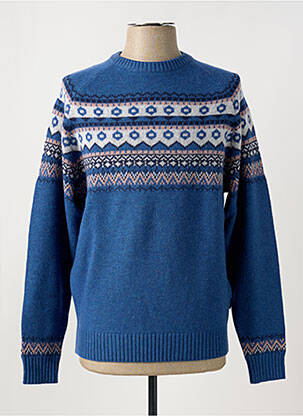 Pull tissage jacquard manches longues bleu FYNCH-HATTON homme