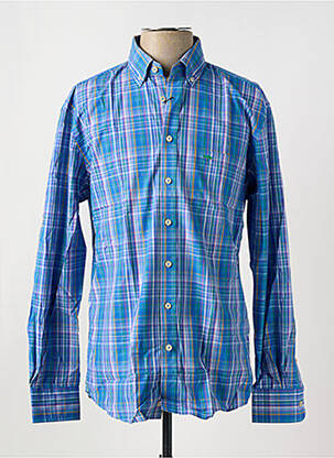 Chemise manches longues imprimé écossais bleu FYNCH-HATTON homme