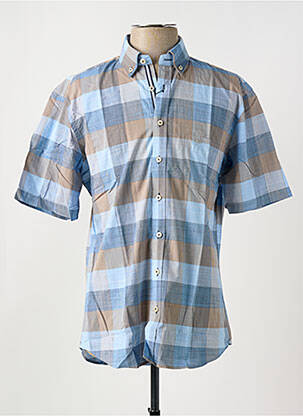 Chemise manches courtes poches bleu FYNCH-HATTON homme