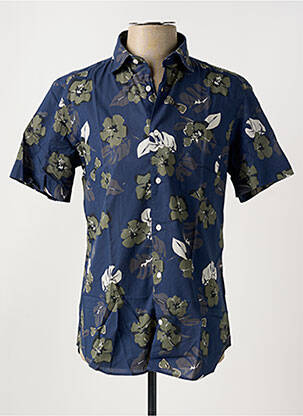 Chemise manches courtes poches bleu EDEN PARK homme