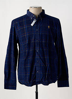 Chemise manches longues imprimé carreaux bleu VICOMTE ARTHUR homme