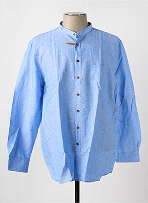 Chemise manches longues bleu BUGATTI pour homme