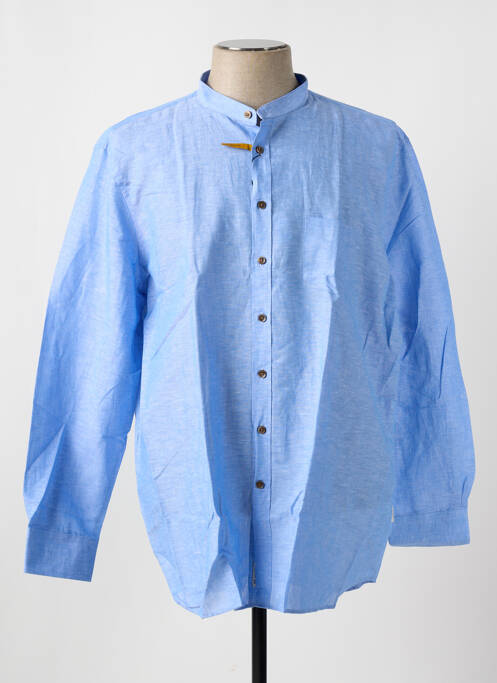 Chemise manches longues bleu BUGATTI pour homme
