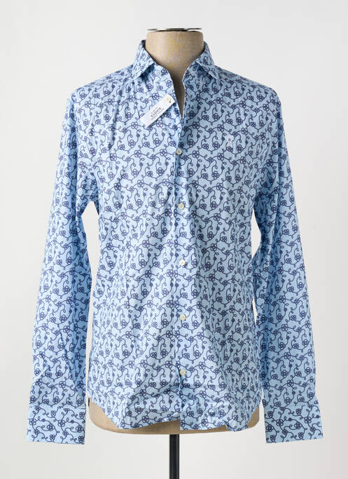 Chemise manches longues bleu VICOMTE ARTHUR pour homme
