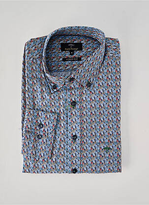 Chemise manches longues imprimé fantaisie bleu FYNCH-HATTON homme