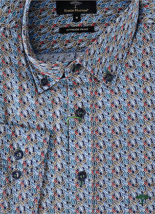 Chemise manches longues imprimé fantaisie bleu FYNCH-HATTON homme