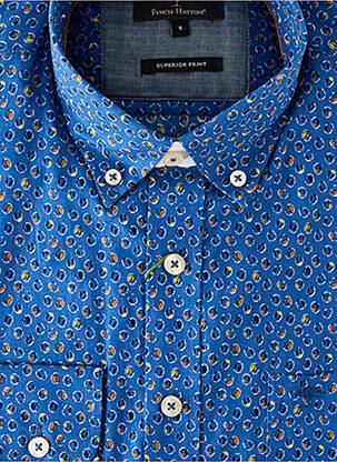 Chemise manches longues imprimé fantaisie bleu FYNCH-HATTON homme