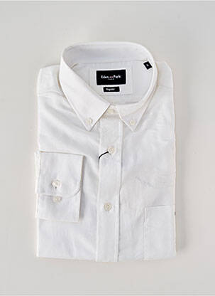 Chemise manches longues coupe droite blanc EDEN PARK homme