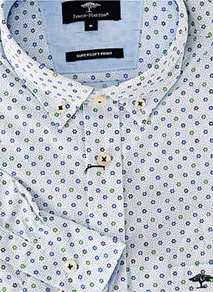 Chemise manches longues imprimé fantaisie blanc FYNCH-HATTON homme