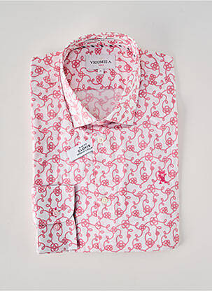 Chemise manches longues imprimé fantaisie rouge VICOMTEA homme