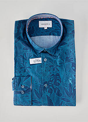 Chemise manches longues bleu VICOMTEA homme