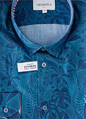 Chemise manches longues bleu VICOMTEA homme seconde vue