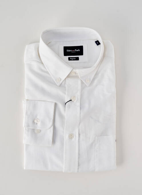 Chemise manches longues coupe droite blanc EDEN PARK homme