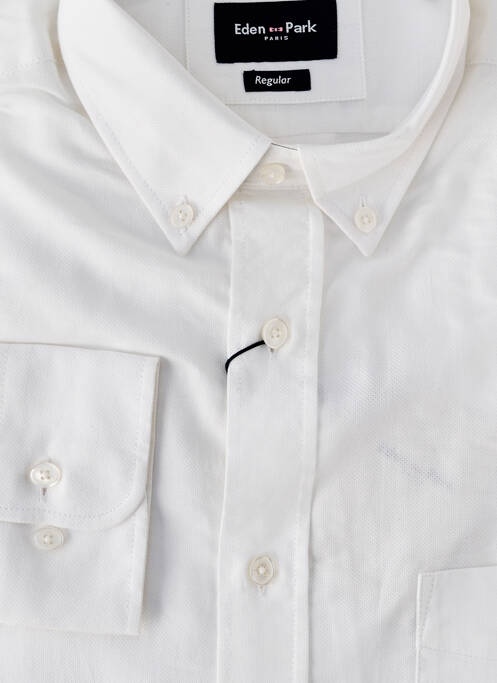 Chemise manches longues coupe droite blanc EDEN PARK homme