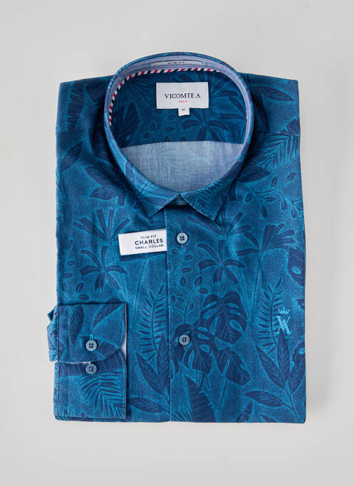 Chemise manches longues bleu VICOMTEA homme