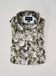 Chemise manches longues imprimé fantaisie vert EDEN PARK homme