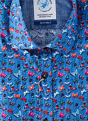 Chemise manches longues imprimé fantaisie bleu A FISH NAMED FRED homme