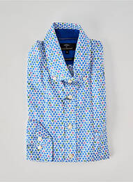 Chemise manches longues imprimé fantaisie bleu FYNCH-HATTON homme