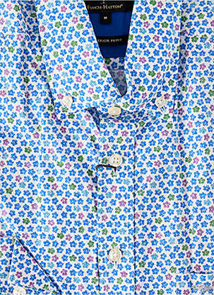 Chemise manches longues imprimé fantaisie bleu FYNCH-HATTON homme