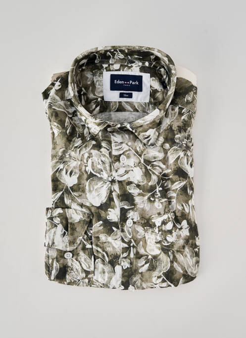 Chemise manches longues imprimé fantaisie vert EDEN PARK homme