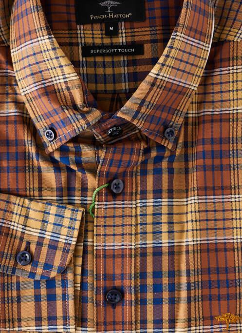 Chemise manches longues marron FYNCH-HATTON homme