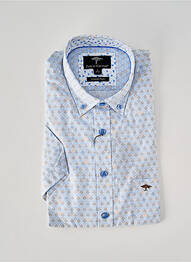 Chemise manches courtes imprimé fantaisie bleu FYNCH-HATTON homme