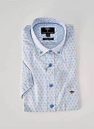 Chemise manches courtes imprimé fantaisie bleu FYNCH-HATTON homme