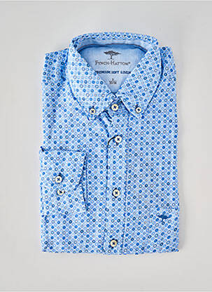 Chemise manches longues imprimé fantaisie bleu FYNCH-HATTON homme