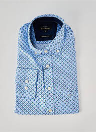 Chemise manches longues imprimé fantaisie bleu FYNCH-HATTON homme